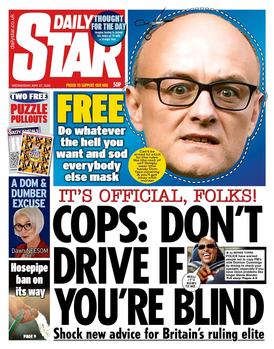 This has to be one of the best front pages of the 21st Century #DailyStar Along with #isthisthewaytobarnardcastle the twittersphere at it's best