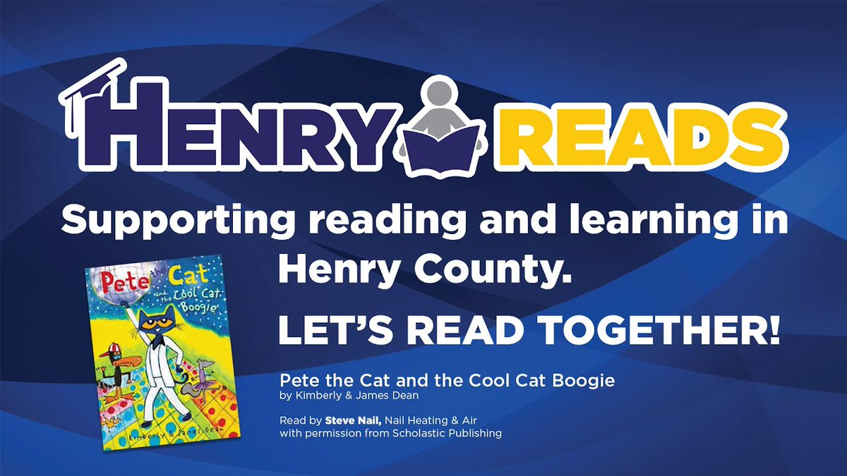 Today's #HenryReads guest reader is Steve Nail, owner of Nail Heating & Air. He's reading the book 'Pete the Cat and the Cool Cat Boogie' by Kimberly & James Dean. Check out this fun story! bit.ly/3eq1qi3
Want to read more? Find more stories here: bit.ly/HenryReadsHCS