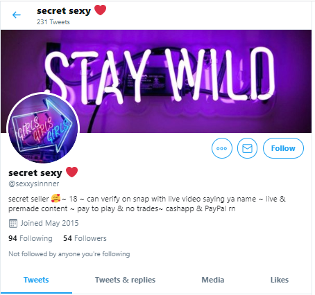 Update! This  #OnBlast CP-peddling Scammer keeps making MORE accounts!-  @kayebabeee93561-  @sexxysinnner-  @sbabeee4329Her media before Mar 22 is ILLEGAL/underage! #RT &  #REPORT to  https://help.twitter.com/forms/cse & for Suspension-Evasion!GET THIS CP-SPREADING TRASH OUT OF HERE!