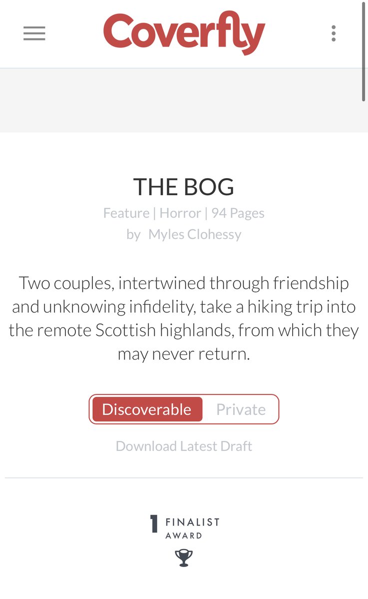SO EXCITED! Selected as a finalist for the legend SCREENCRAFT 40k screenplay competition . Honored and humbled and excited to see where this goes! #Writer #actor #Producer