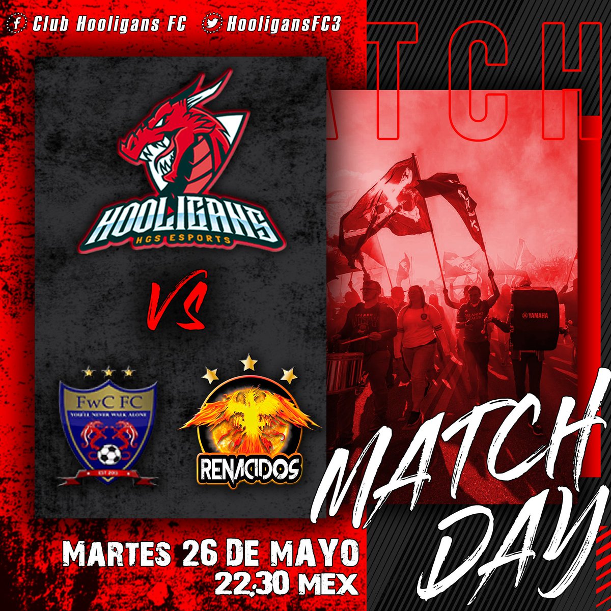 HooligansFC3's tweet photo. 🚨 DÍA DE PARTIDO 🚨

🗓 Jornada 21
🏠 🆚 @FwCFC
⏰ 10:30 PM 🇲🇽 
🏆 FMVP

🗓 Jornada 22
✈️ 🆚 @FcRenacidos
⏰ 11:00 PM 🇲🇽 
🏆 FMVP

#ProClubs #LigasVPN #Fifa20 #easports #XBOXONE #LIGASVPN @FifaProClubshub @VPN_MEXICO @VPNGlobal @ProclubsRT https://t.co/jOtqwKt68I