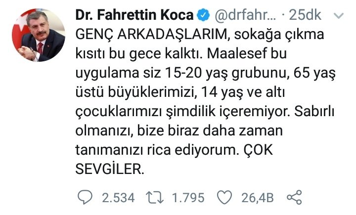 Heycan yapmayın gençler yasağın kalktığı felan yok çıkıpta ceza yemeyin...😂😂 #20yasaltısokağacıkmayasağı