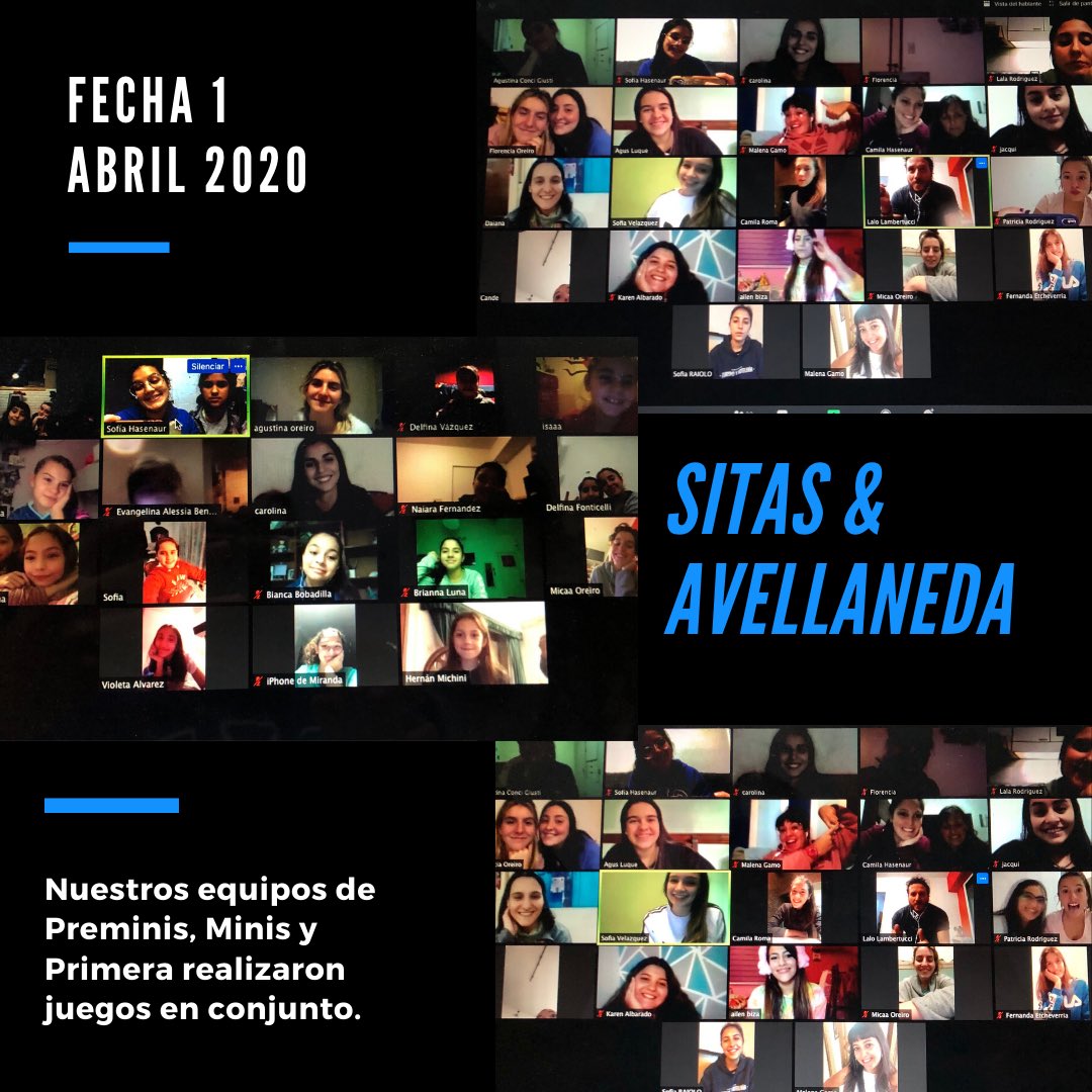 El sábado nuestras categorías Premini, Mini y Primera compartieron junto a las mismas del club SITAS encuentros virtuales en los que realizaron distintos juegos en conjunto.