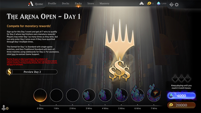 The Arena Open starts this Saturday, 5/30, at 8am PT! Bring your best Standard Constructed deck and enter to compete for in-game and monetary prizes. Are you ready? Find the details here: magic.wizards.com/en/articles/ar…
