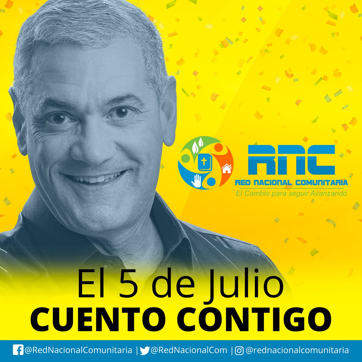El Próximo 5 de Julio VOTA por @Gonzalo2020RD y así garantizas que continúe el #Progreso y el #Avance

#RNC #RedNacionalComunitaria #GonzaloPresidente #GonzaloCastilloPresidente #GonzaloCastillo