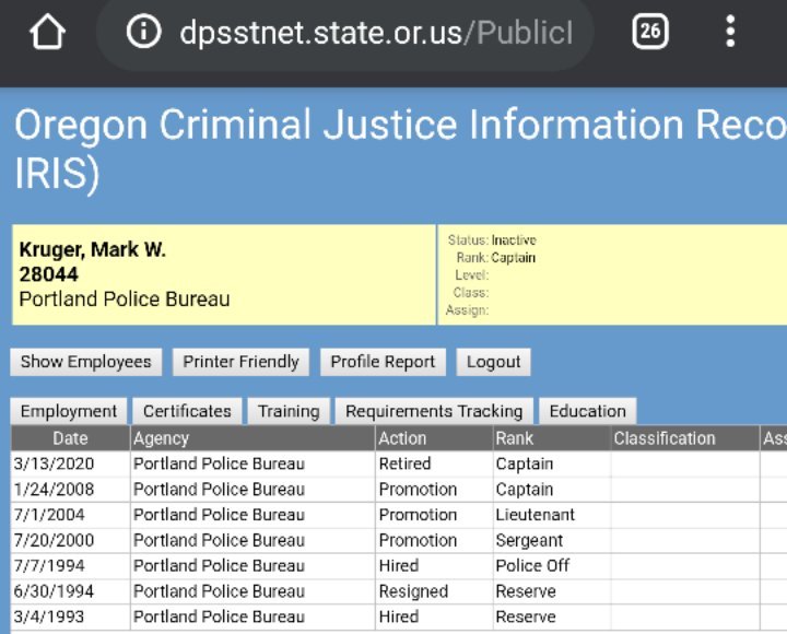 MultCo_Copwatch's tweet photo. #NaziPig Mark Kruger recently Retired from the #PortlandPolice. One Less Nazi #BlueSupremacist Cop on the
@PortlandPolice #PPB #DeathSquad.
#MarkKruger may be Retired, but sadly his Pension is Assured.
I wonder how many other PPB Cops are White Supremacists & Nazi Fetishists? https://t.co/7ChMsNK9T9