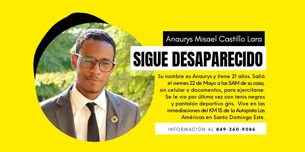 ListinDiario's tweet photo. Hola, ¿lo has visto?
Cualquier información sobre el paradero Anaurys es útil. Comunícate al número en la imagen si puedes ayudar.
#ListinDiario https://t.co/zSwEZlp2eE