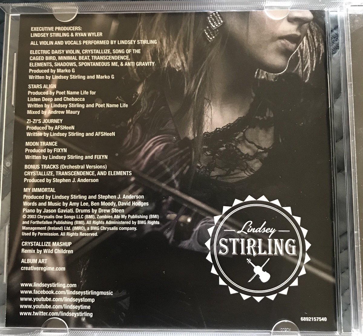 #5: Lindsey Sterling’s self titled album. I remember hearing her music for the first time. Love 