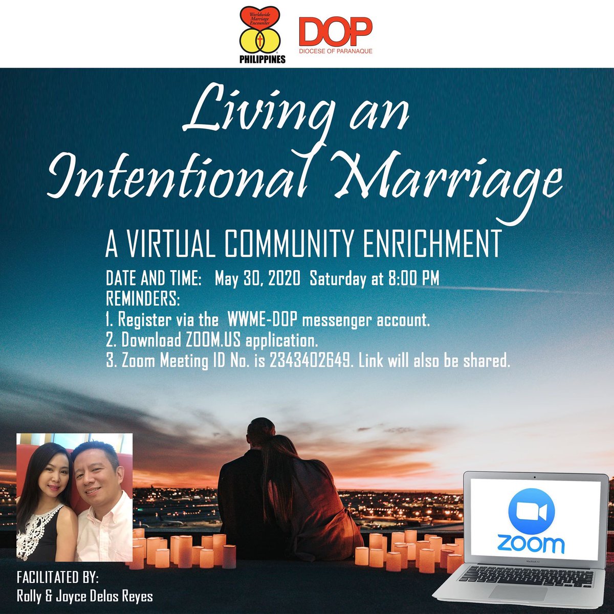 “Intentional” is a popular buzzword these days. It means to do something deliberately, consciously, or with a purpose. What does it mean, then, to live an intentional marriage? Let us all learn together in the upcoming community enrichment on May 30 at 8pm! 💕 See you on Zoom! 😍