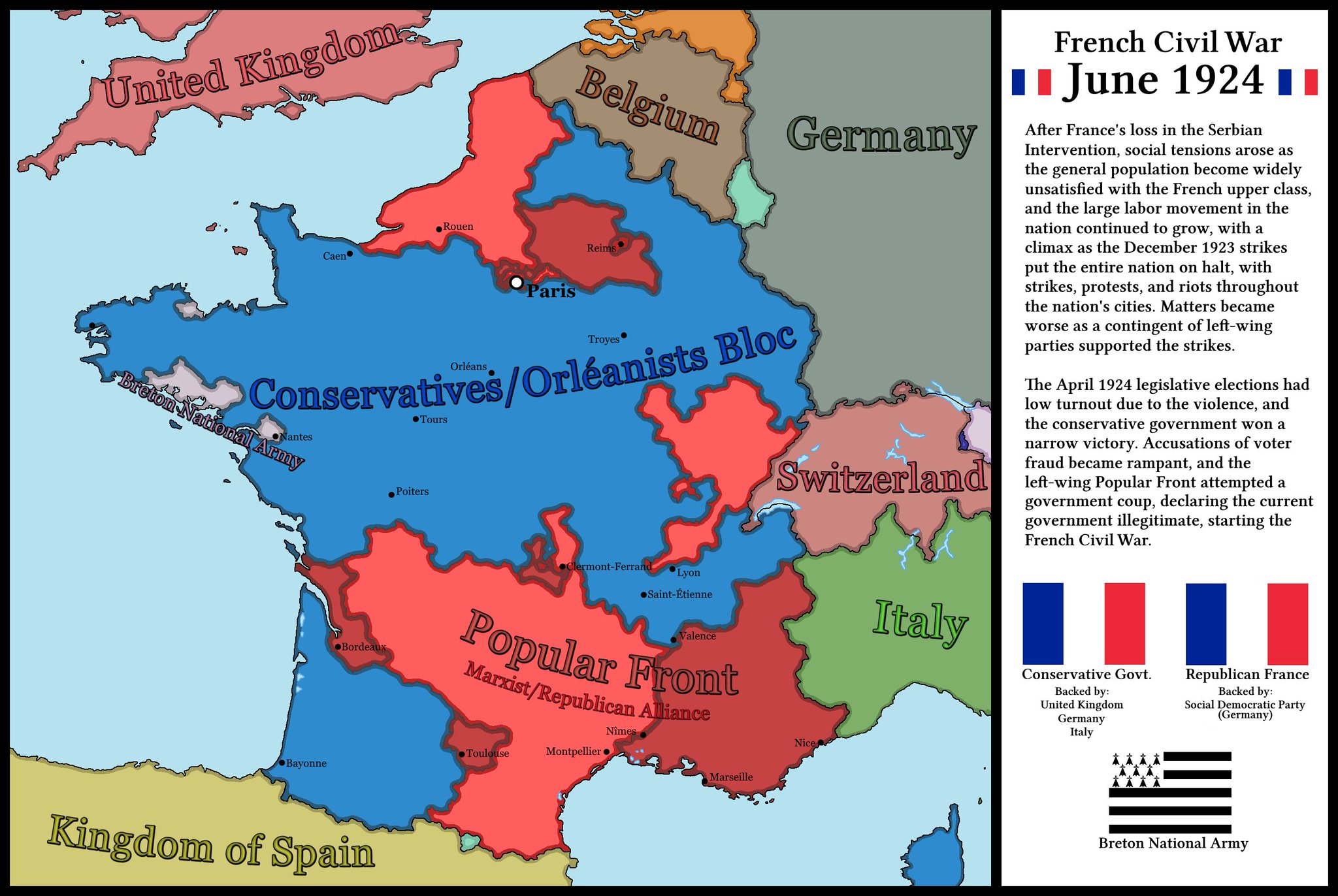The Alternate Historian on Twitter "French Civil War June 1924 by