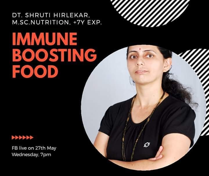 SahayataFounda2's tweet photo. Join us #Live for an #CommunityBasedNutrition #awareness session about #ImmuneBoostingFood by #DtShrutiHirlekar, #MScNutrition  +7years exp. On 27th May, Wednesday, 7pm evening. She is from #Maharashtra. https://t.co/GknE6QnW8h