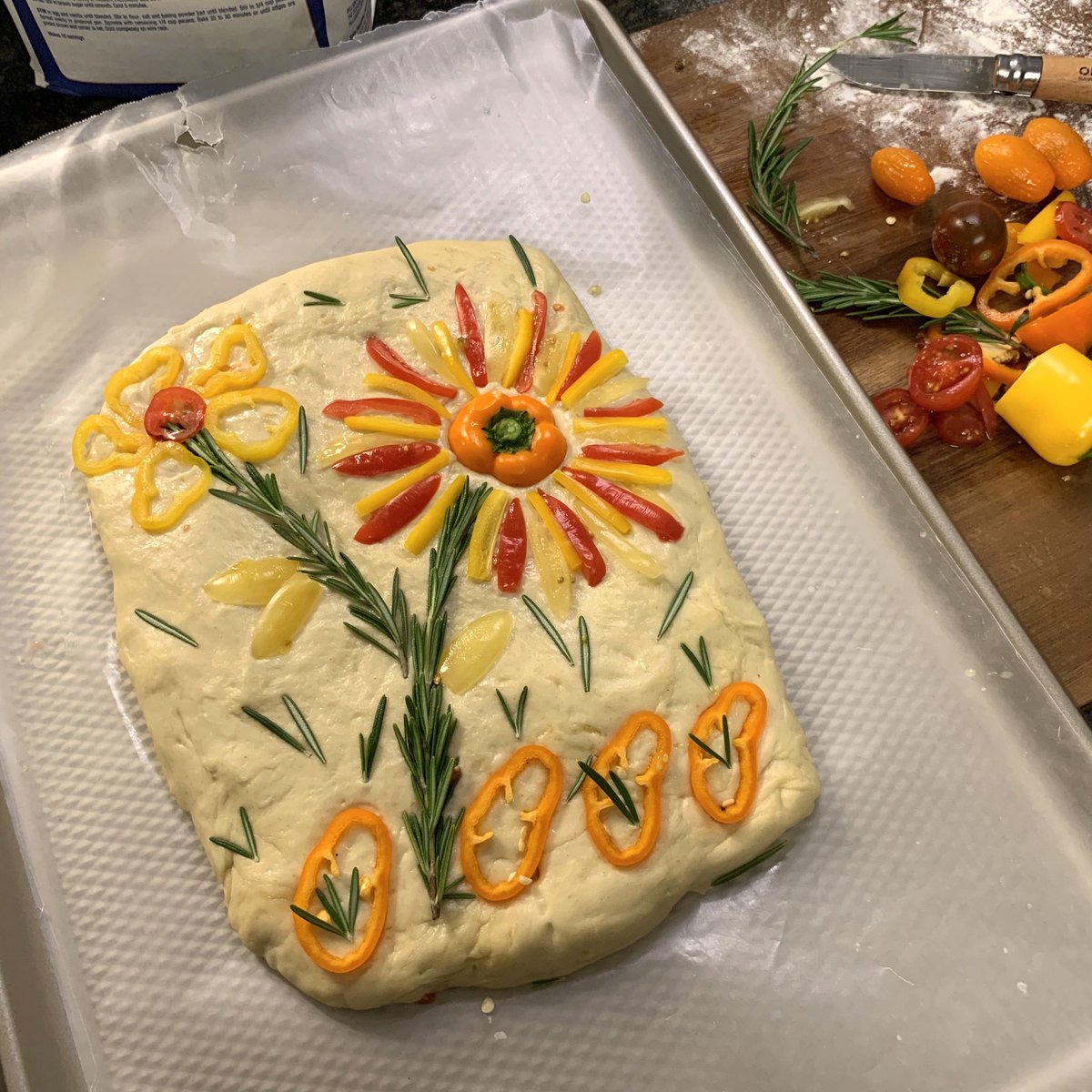 I have a complicated relationship with baking, in the way that I’m just not good at it. Here’s my first try at rosemary focaccia, an incredibly easy make.