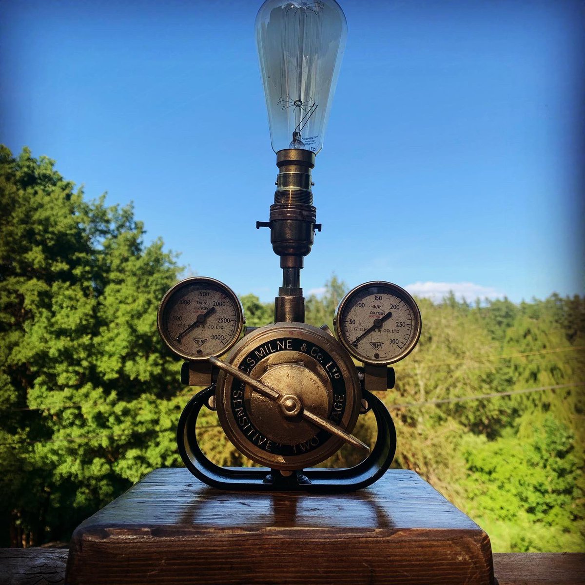 revivedcreative's tweet image. C.S.MILNE REGULATOR Upcycled brass light                        #upcycle #lighting #forsale