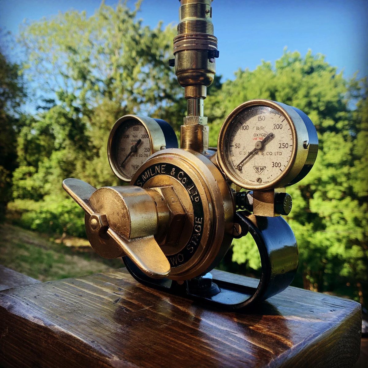 revivedcreative's tweet image. C.S.MILNE REGULATOR Upcycled brass light                        #upcycle #lighting #forsale