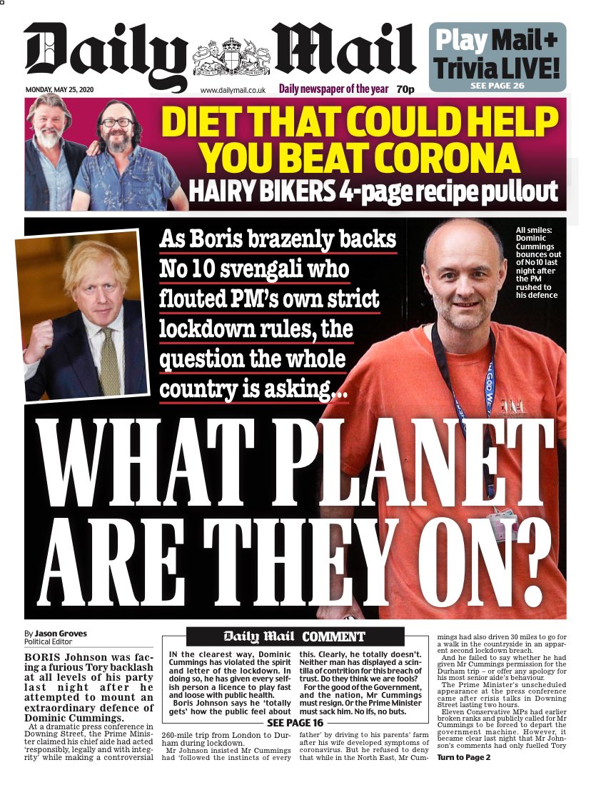 JollyboyLee's tweet photo. @stevefennell1 @CallumHarold2 Bloody Leftist Mail. Look forward to reading the hairy bikers article https://t.co/YLIRSDm9T7