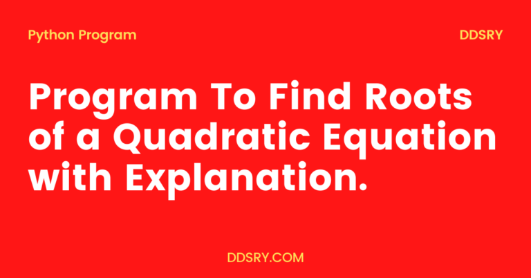 DDSRY21's tweet image. Python Program To Find Roots of a Quadratic Equation with Program Explanation.

Link
⬇️
ddsry.com/program-to-fin…
⬆️

#LearnPythonOnTwitter #Python #Find_Rootd_of_Quadratic_Equation #learning #programming #MondayMorning 

- © @DDSRY21
