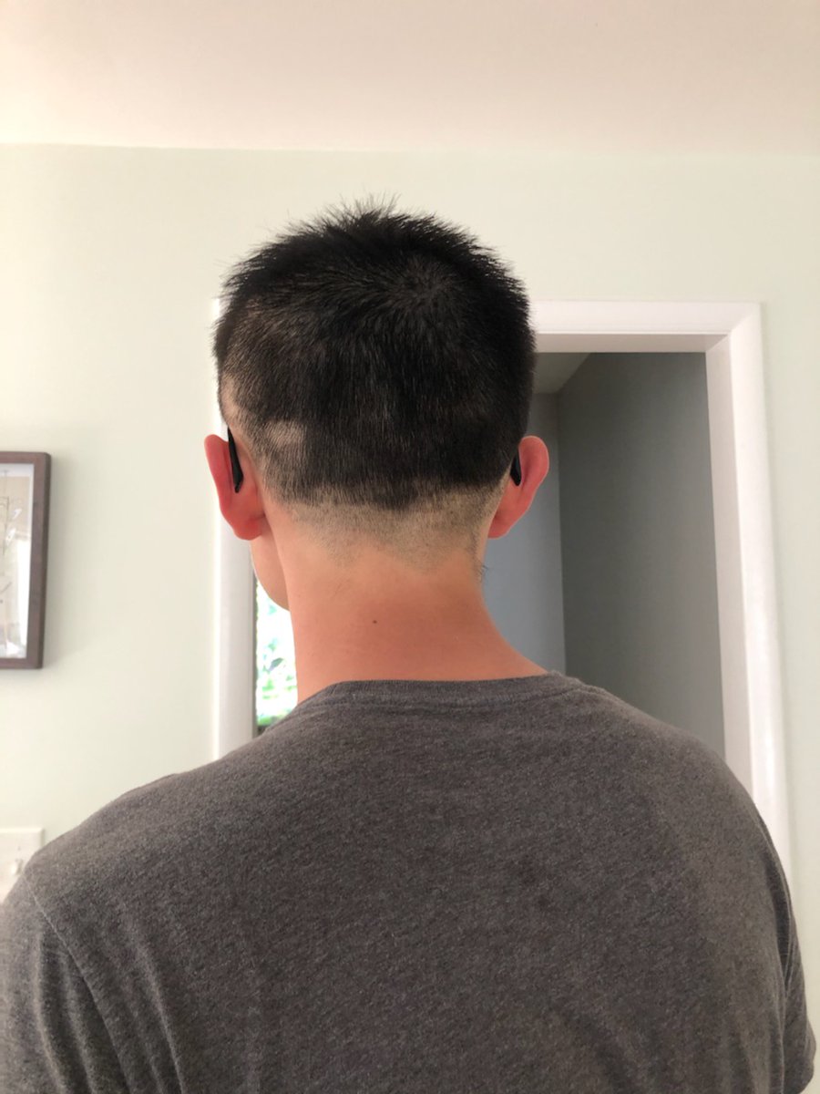 I let my wife cut my hair cause it was so hot. She said 'it doesn't look that bad...' Phase 2 reopening can not come soon enough🤦‍♂️ #quarantinehair #covidhaircut #luckyiloveher
