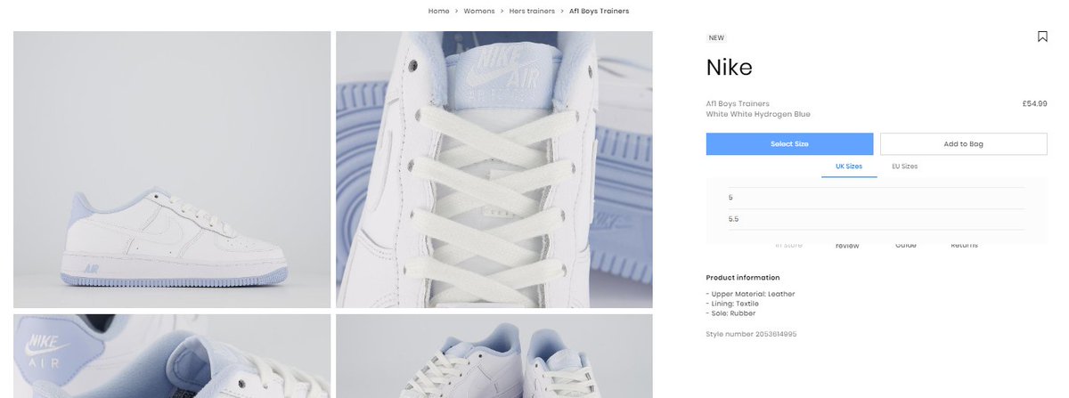 af1 boys trainers white white hydrogen blue