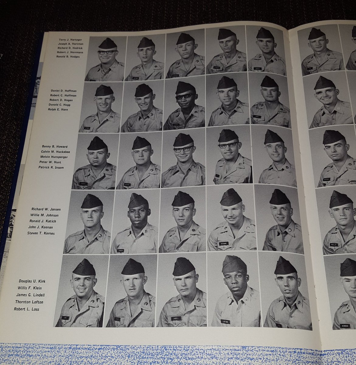 Yesterday I went to an estate sale and bought this book company d fifth battalion 3rd Brigade November 2nd 1967 basic training graduation class. Most of these guys probably went to Vietnam. Some did not come back. Photos below.