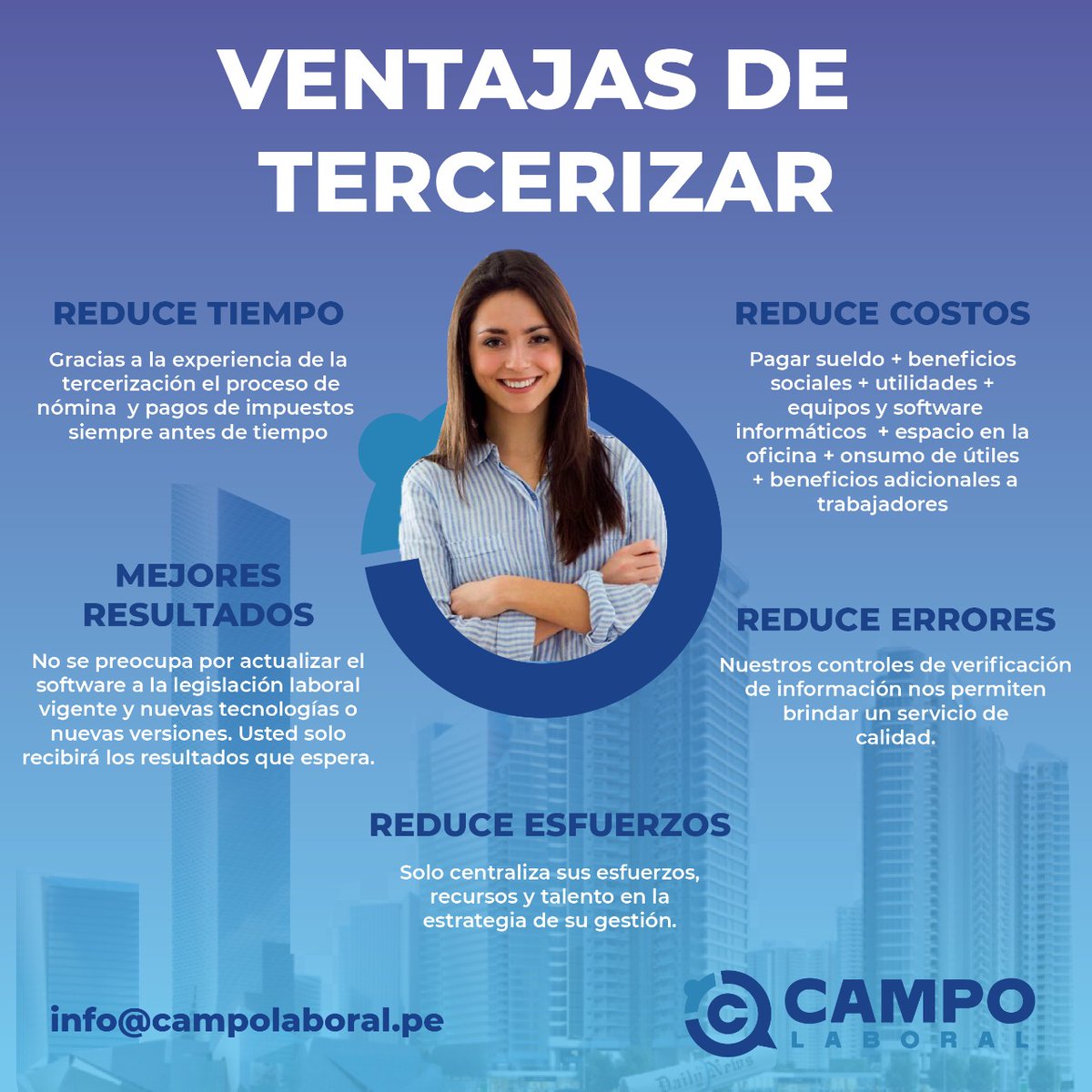 CampoLaboral's tweet photo. Beneficios de tercerizar una gestión para pequeñas empresas. #Terceriza #Eficiencia #Innovación #campolaboral info@campolaboral.pe https://t.co/8x7CFc1YX2