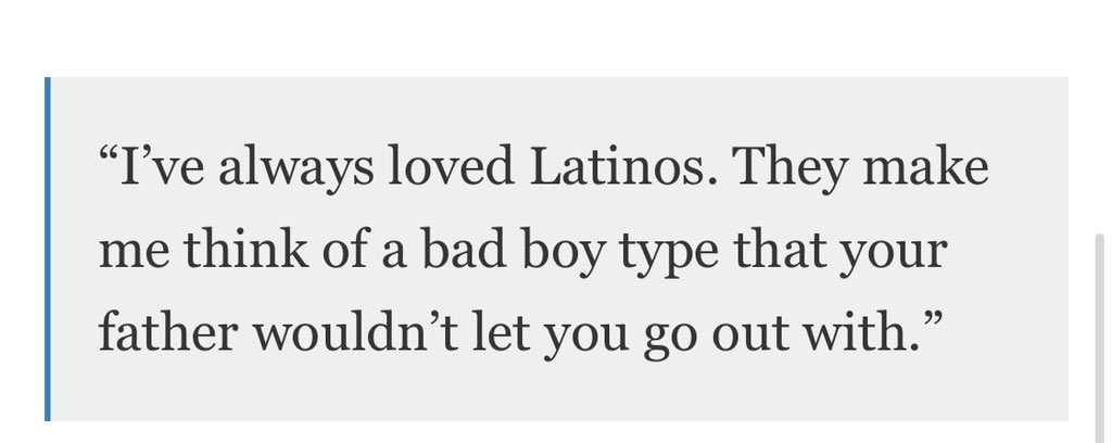 Here goes britney again mocking Latino men, describing them as bad boys parents wouldn’t want you dating. Link to interview:  https://www.google.com/amp/s/www.adweek.com/digital/britney-spears-racism/amp/