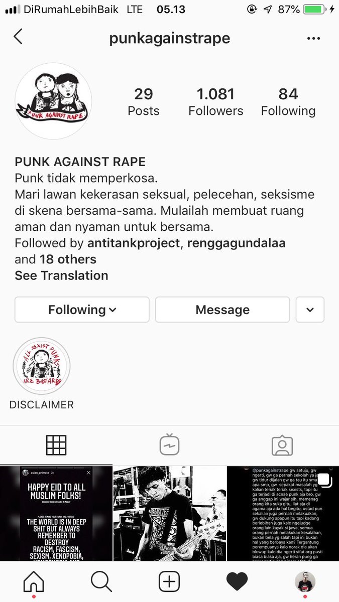 Semua berawal dari akun punkagainstrape di ig yang menyuarakan kasus pelecehan yang dilakukan oleh salah satu personil band Jakarta.