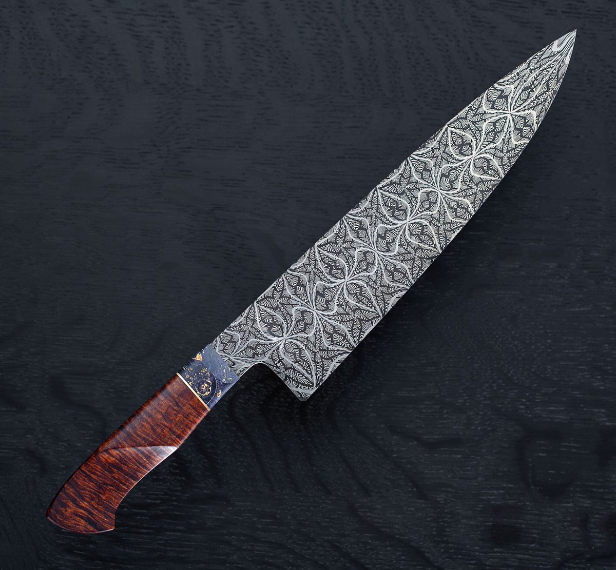 [knives] Here are some pictures of what's called mosaic Damascus in modern bladesmithing jargon, and they're also examples of pattern welding: