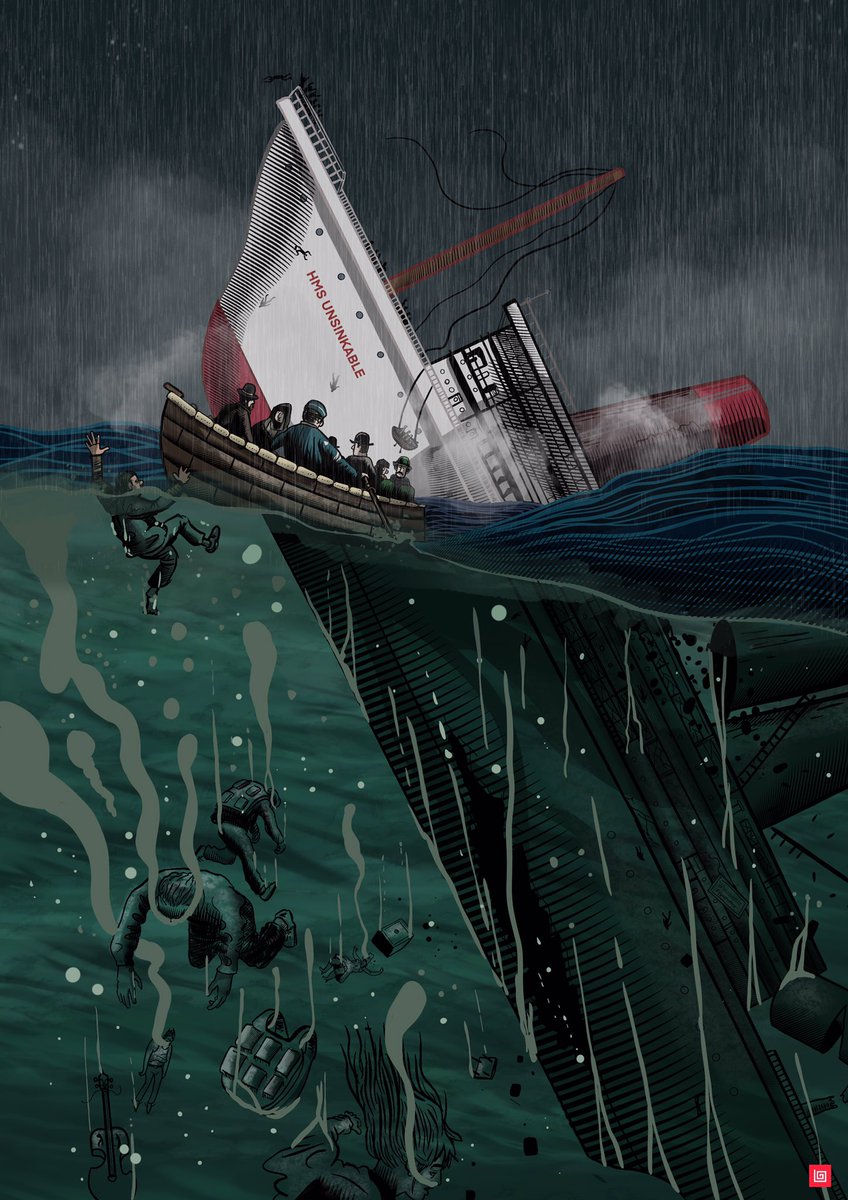 leethalg's tweet photo. HMS Unsinkable
It’s good to go back to certain liked sketches I’ve done and redraw them. Here’s a night to forget on the HMS unsinkable.
#irishillustrator #irishillustration #irishillustrators #procreate #leethalg #titanic #sea #sinkingship #lostatsea #shipwreck #drowning https://t.co/GKyjMe6u4P