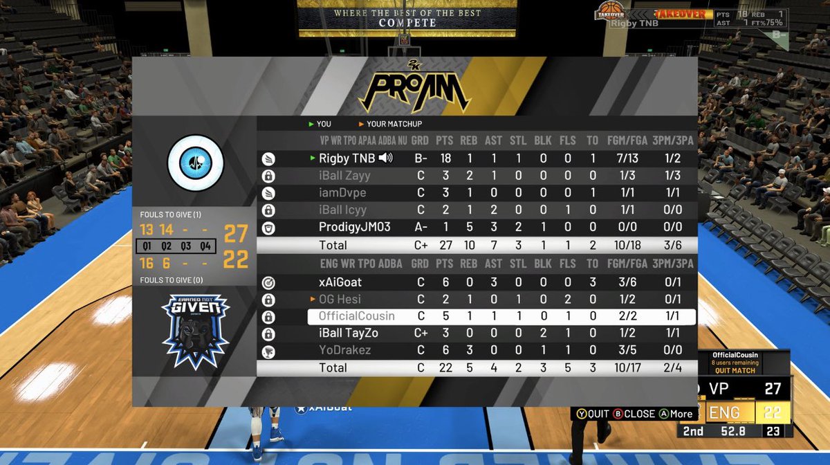 rigbycb's tweet photo. GGs to ENG as we 🧹 🧹 them and move onto the final 4 of the @WRproamleague spring showdown tournament @RankEm_ @youFamousEnough @2kCompGames @GsTaR____ https://t.co/Dh3Ygo70uI