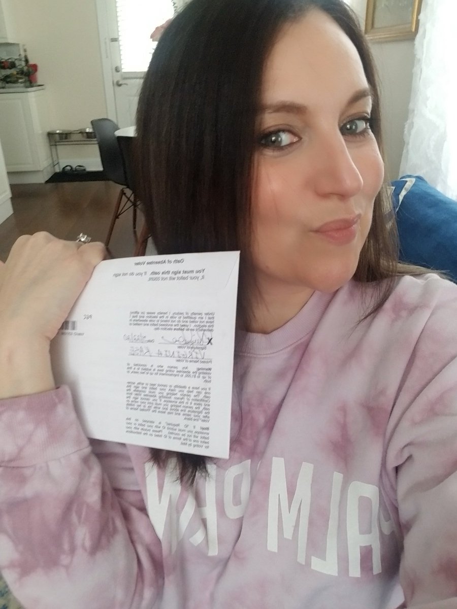 KaseVirginia's tweet photo. On Friday I went to @VOTE411 to research my candidates, completed my ballot, signed my oath stating I was me and I wouldn't be voting elsewhere, and now I'm walking to the post office to drop it in the mailbox. It's that easy! I might #VoteByMail every election! #VoteSafely https://t.co/tNbs8Yujg4