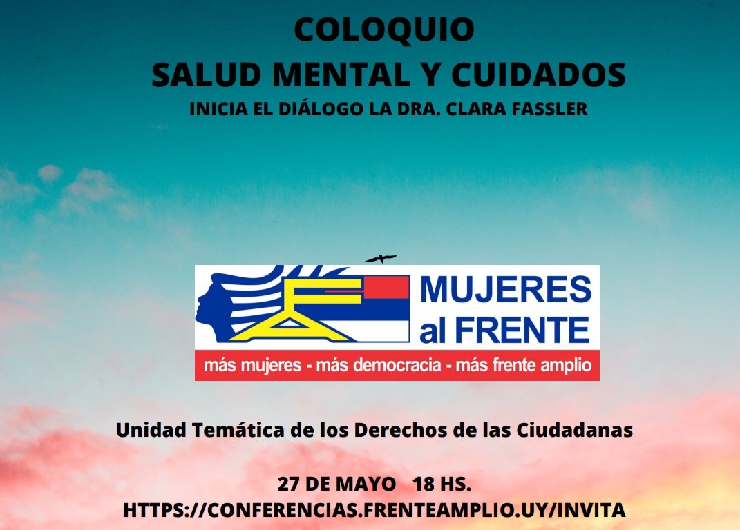 mujeresFA's tweet photo. No te la podes perder!!
Salud mental y cuidados. https://t.co/5DISVir9O0