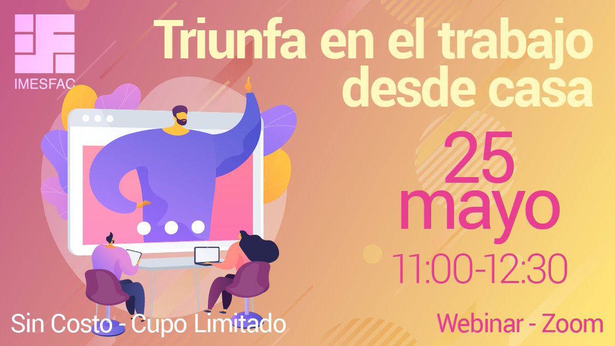 IMESFAC's tweet image. Desde IMESFAC presentamos: Charlas ante la contingencia por COVID 19. Seis webinars gratuitos para darte las mejores herramientas en esta contingencia. Cupo limitado. (1/2)

Regístrate aquí : buff.ly/2yZj2Cm