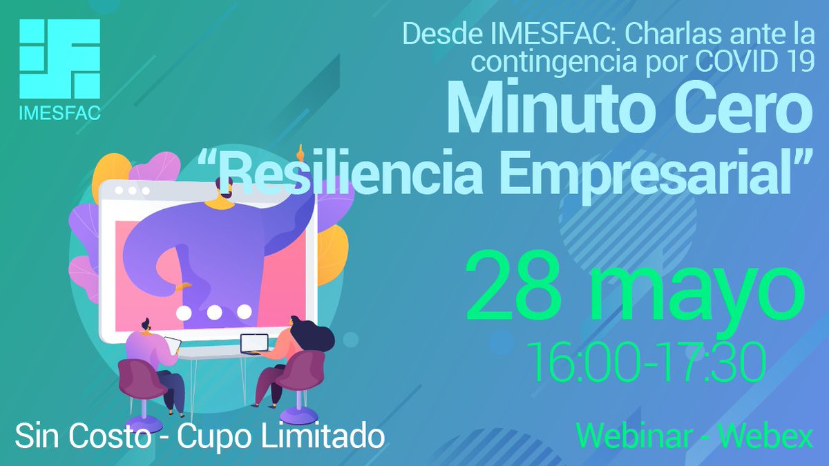 IMESFAC's tweet image. Desde IMESFAC presentamos: Charlas ante la contingencia por COVID 19. Seis webinars gratuitos para darte las mejores herramientas en esta contingencia. Cupo limitado. (1/2)

Regístrate aquí : buff.ly/2yZj2Cm