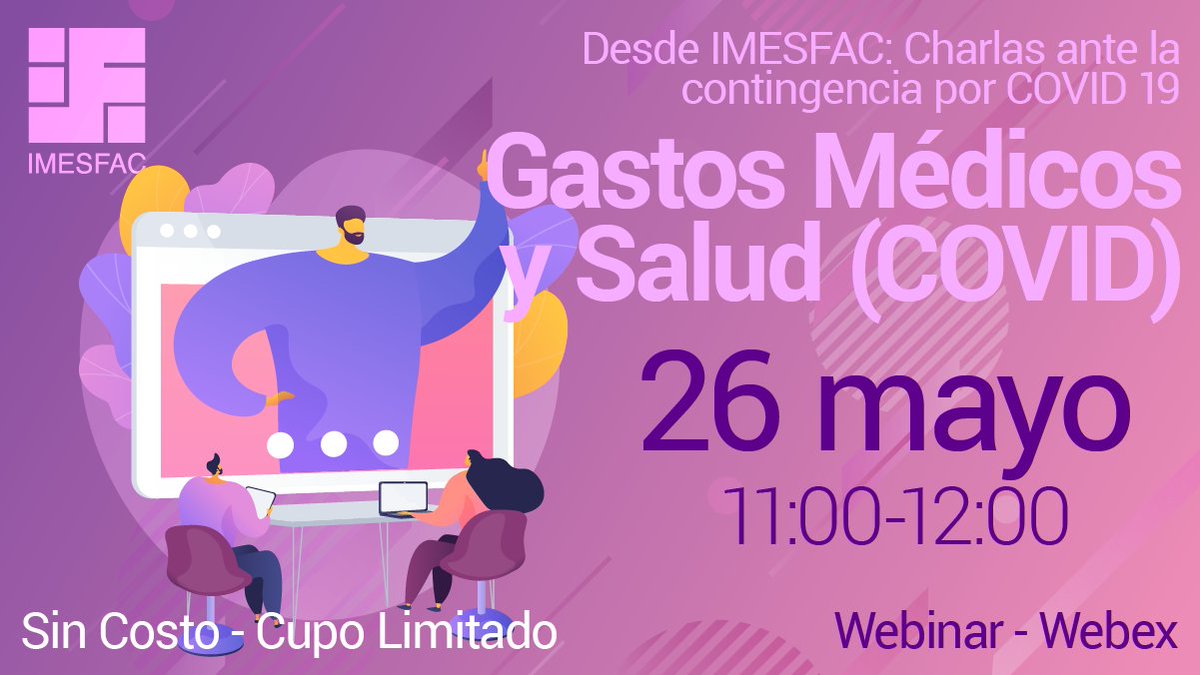 IMESFAC's tweet image. Desde IMESFAC presentamos: Charlas ante la contingencia por COVID 19. Seis webinars gratuitos para darte las mejores herramientas en esta contingencia. Cupo limitado. (1/2)

Regístrate aquí : buff.ly/2yZj2Cm