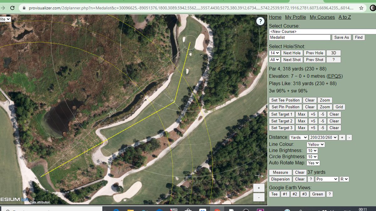 steveastlegolf's tweet image. 14th at The Medalist 289 to carry the corner and take the green on! #provisualizer #bringthecoursetolife