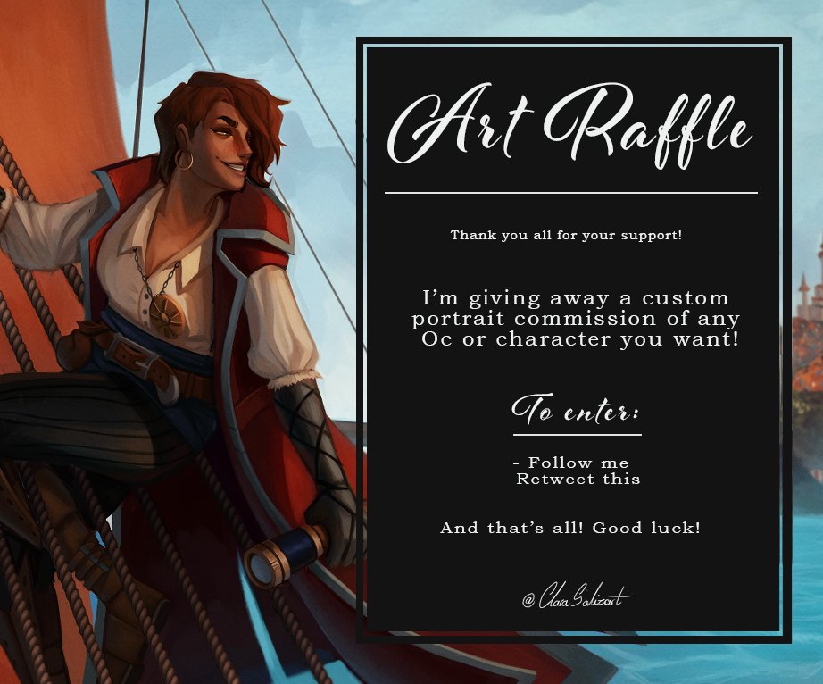 ClaraSalizart's tweet photo. 🌸🌸Art Giveaway!!🌸🌸

✨Rules to enter this raffle✨
- Follow me
- Retweet this

Ends on June 25th. The winner will get a bust shot!! 
If  this gets more than 100 RTs I'll add another winner 🔥

#artgiveaway #artraffle https://t.co/Tyfx9SGwIw