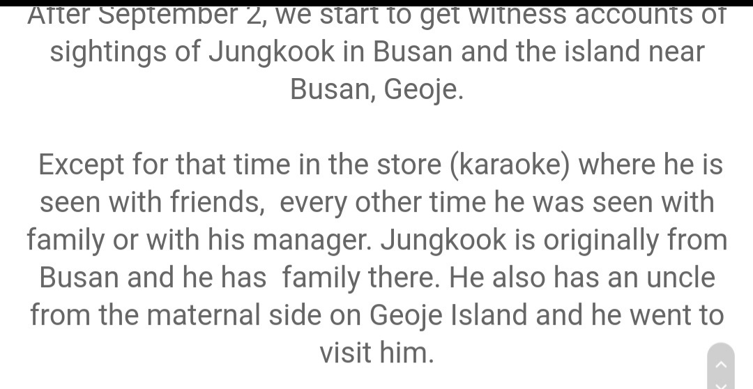 When J.k went to Geoje it wasn't probably his first time there because some ppl might not know but he has family there who run a business.Jk went there with his manager and many witness saw just the 2 of them.