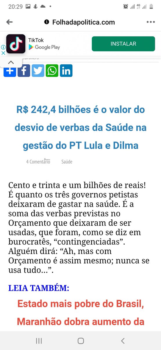 nandalpe's tweet photo. @Folhadapolitica pratica desinformação de forma premeditada! Deixar de gastar não é desviar! A quem interessa essa mentira escancarada? https://t.co/ksabOyrIj9