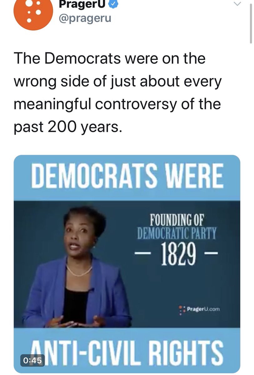 4317   https://twitter.com/prageru/status/1264321458139852800 4. Use corporate DNC media [MSM] push conUse 1, 2, 3 and 4 to drive echo-chamber false [idiotic] narrative bad [pro slavery][D]s switched to [R] party and good [anti-slavery][R]s switched to [D] party.Welcome to the [D] party.Q