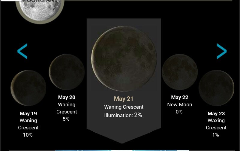 I still haven't got my sleep because of this. And it says "CRESCENT BECOME A FULL MOON". I have so many questions running in my mind an hour ago. How did they came up with this?? Okay, so they posted it on May 21,2020 (Thurs). On that day, the Moon was in a Crescent phase.  +