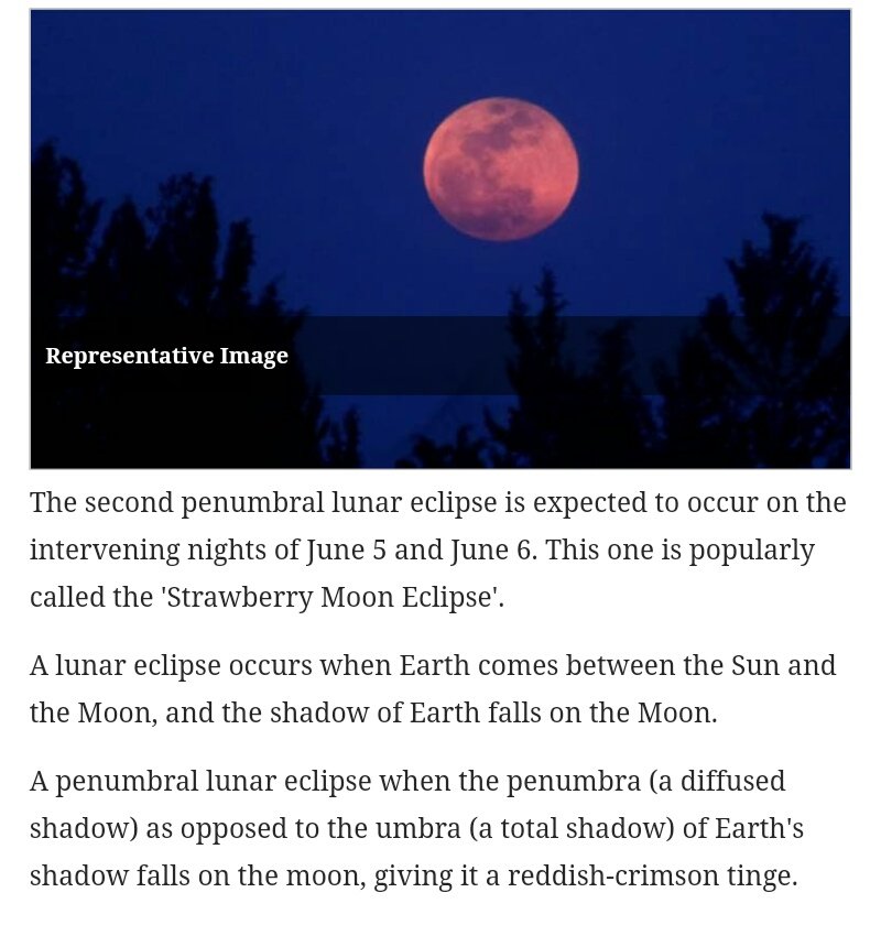 + For better explanation a STRAWBERRY MOON is an eclipse(pls. refer to the photo below-left). It's the PENUMBRAL LUNAR ECLIPSE! Expected to occur on June 5 or 6. Mind-blowing? Idk it just sends shivers down my spine. And here is the meanind behind a PENUMBRAL LUNAR ECLIPSE-+