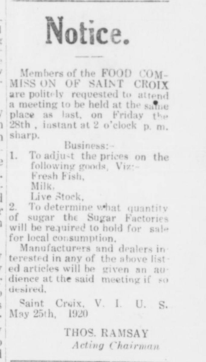 May 25, 2020, Notice. Food Commission of St. Croix.