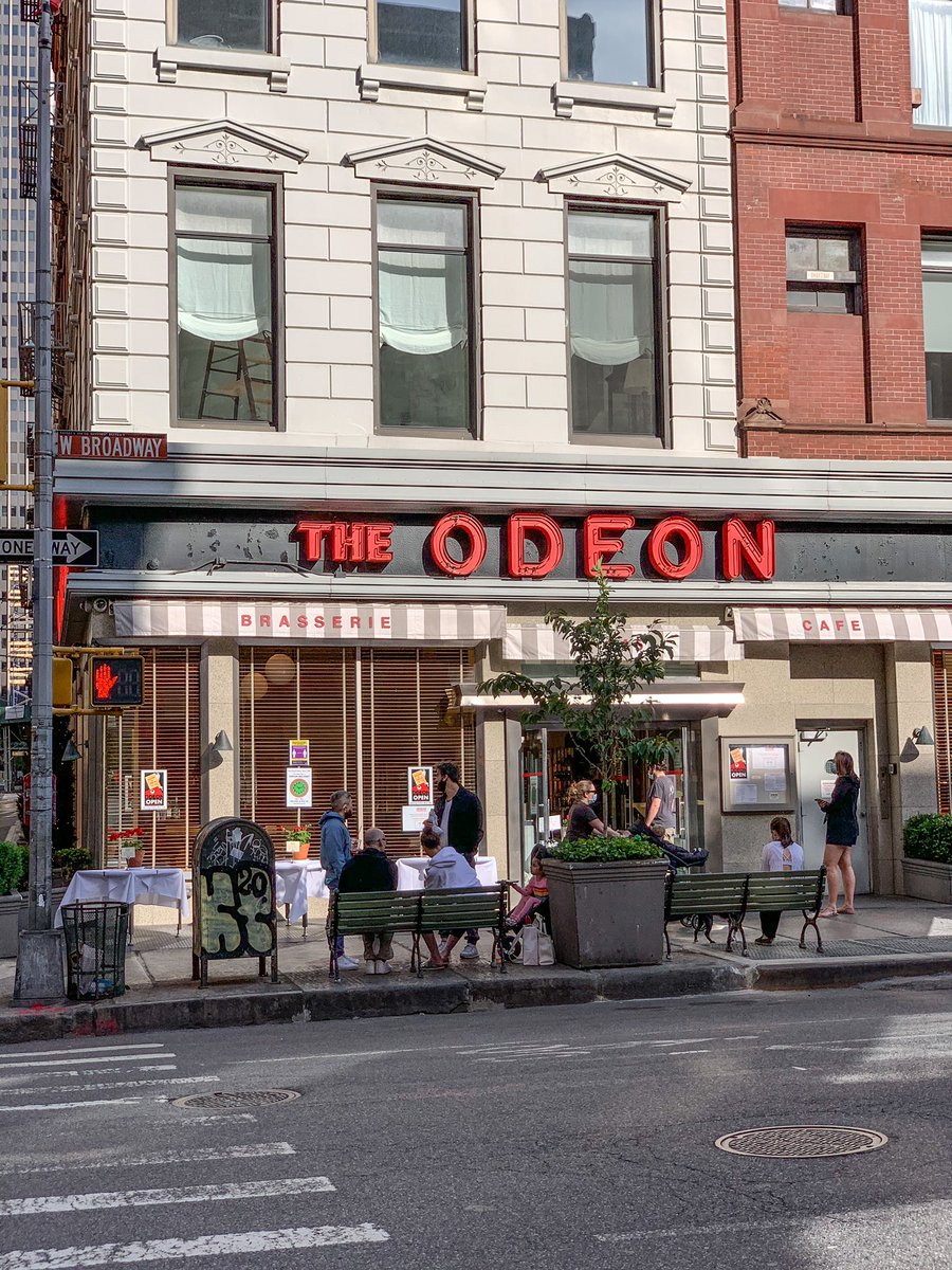 GJMatthews's tweet photo. TriBeCa feels like it’s coming back to life with more restaurants opening up for pick-up &amp; delivery. #downtownnyc #tribeca #theodeon #steakfrites #memorialdayweekend2020 #supportyourlocalrestaurants https://t.co/RKwaDYUrHe