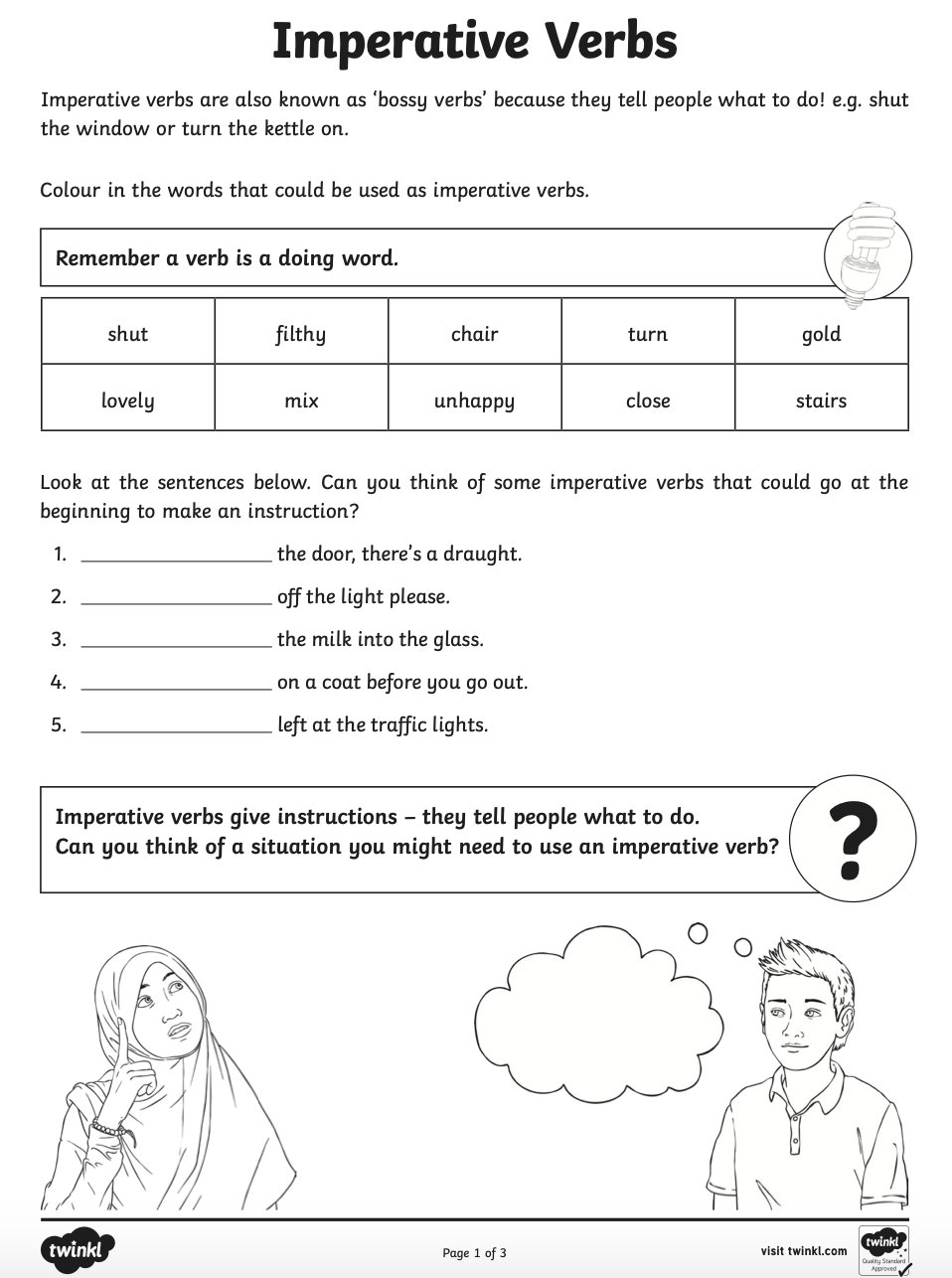 Imperative Verbs Bossy Verbs Game :: Teacher Resources And Classroom