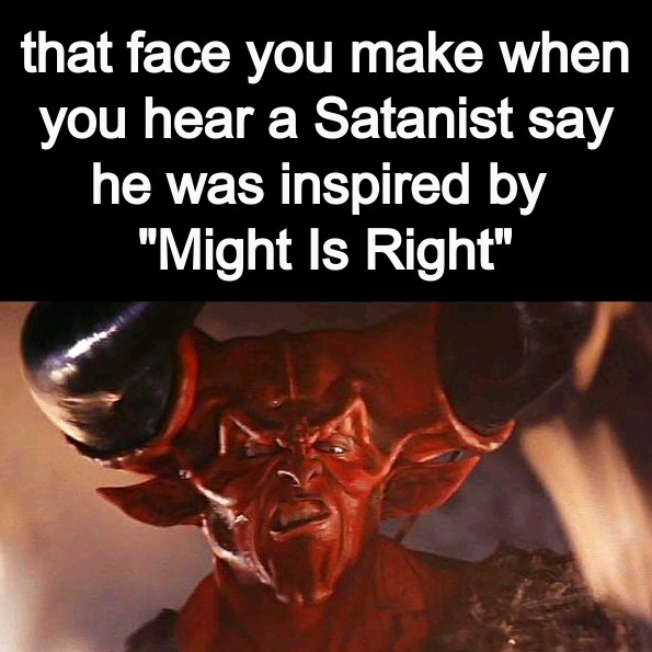 QueerSatanic's tweet photo. this is more universal than just the Church of Satan, but esp so given its connection to The Satanic Bible

how anyone could read a work of such devotion to reinforcing the hierarchies of white supremacy, patriarchy, antisemitism, etc., &amp; think it "rebellious" is beyond me
^ADJ https://t.co/ZHmiXX1NW0
