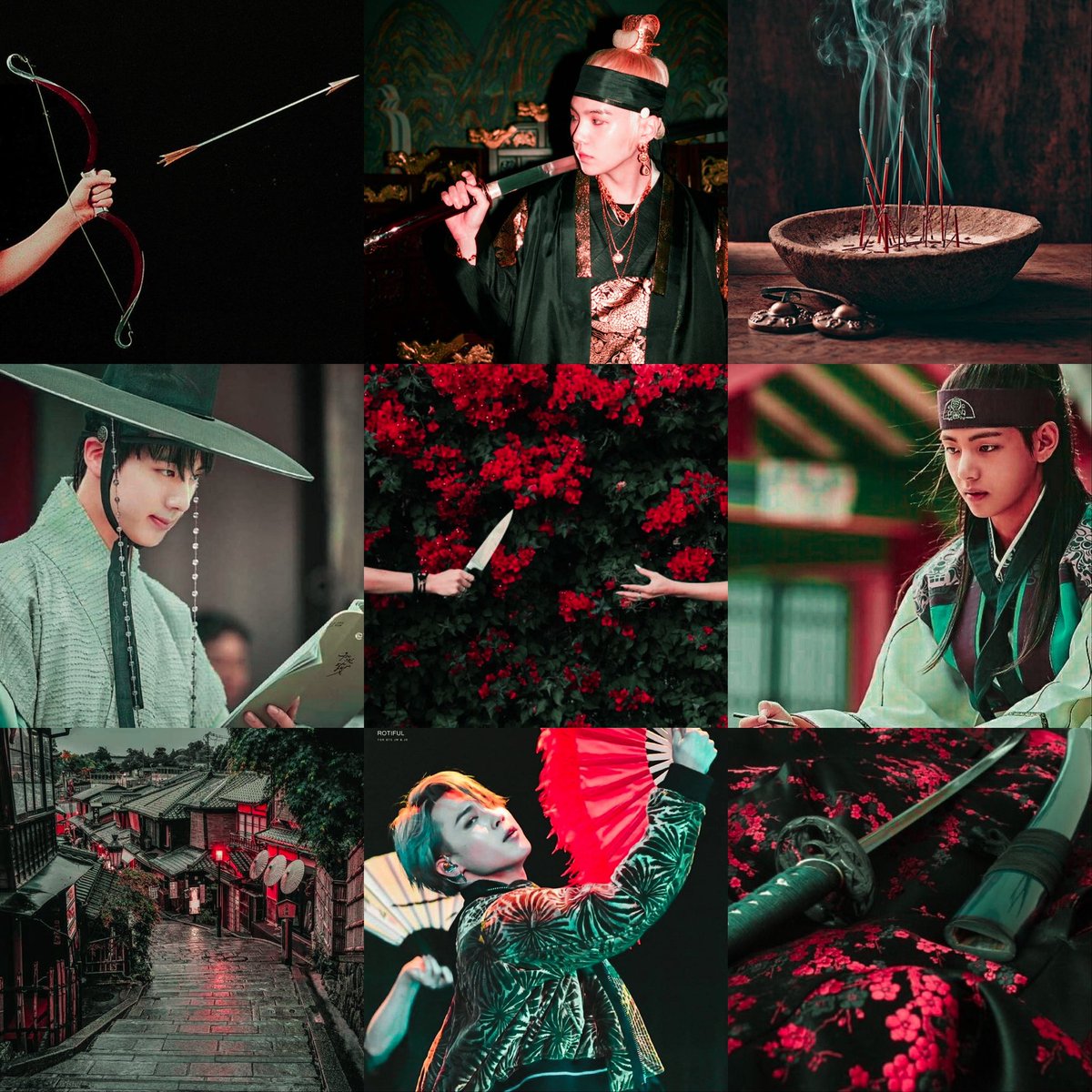 Yoongi & Jin rule rival kingdoms. In an attempt to quell the rising tensions that threaten an imminent war, Jin sends his Hwarang, a group of skilled warriors led by Taehyung, to strike an allianceㅡonly for him to fall for the charms of an alluring and mysterious dancer. #vmin