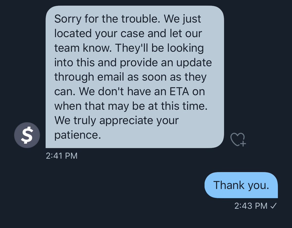 that1don's tweet photo. @CashSupport This is insane customer service! Y’all keep sending me dms on here &amp; fb but nobody is contacting me thru email like y’all say. It’s been 4 days I need my money! https://t.co/HpxT1En4zc