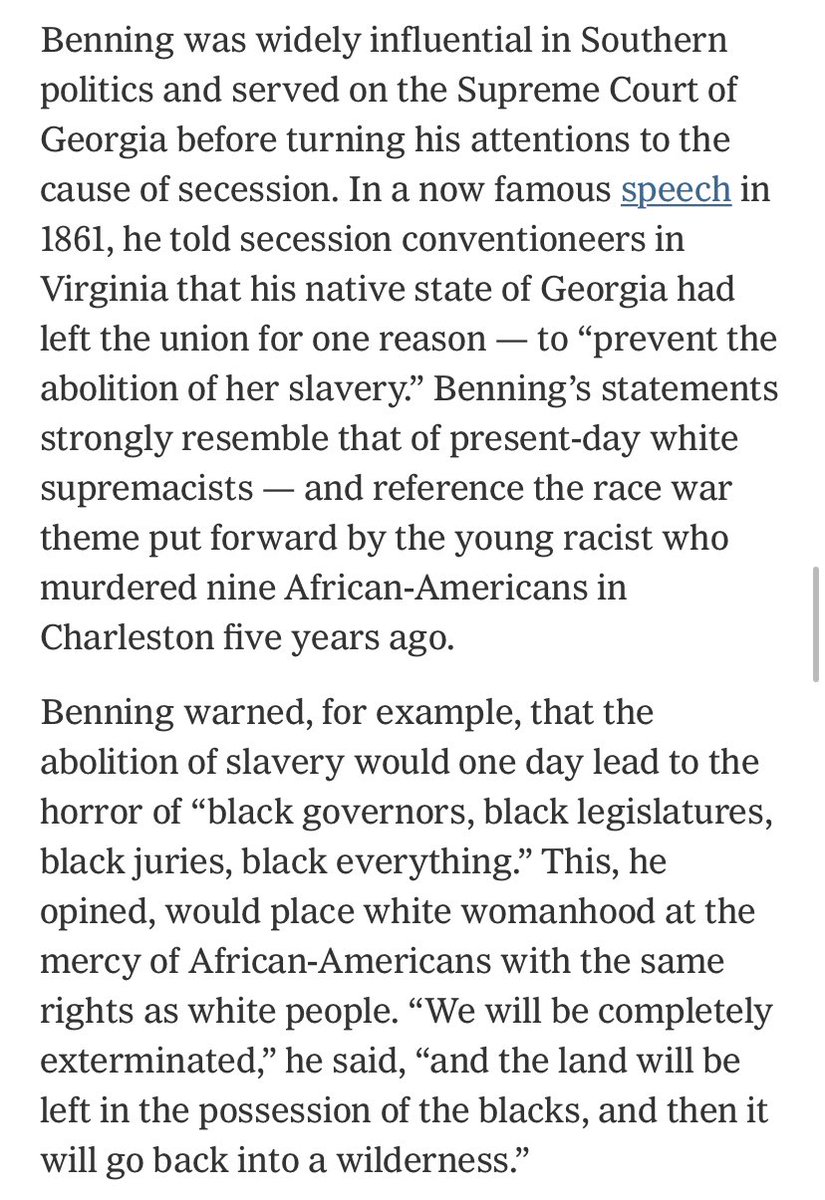 Imagine being angry at saying the US military should not honor terrorists and war criminals.  https://www.nytimes.com/2020/05/23/opinion/sunday/army-base-names-confederacy-racism.html?referringSource=articleShare