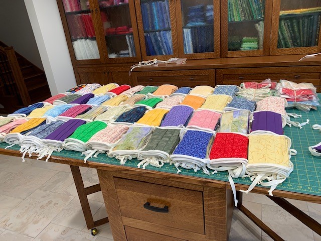 JCFSChicago's tweet photo. A huge thank you to Michelle Jackson, recently retired JCFS Chief Human Resources Officer, for sewing 500 face #masks – one for each #JCFS employee to have when we return to work.
#grateful https://t.co/X8ewuuOCPD