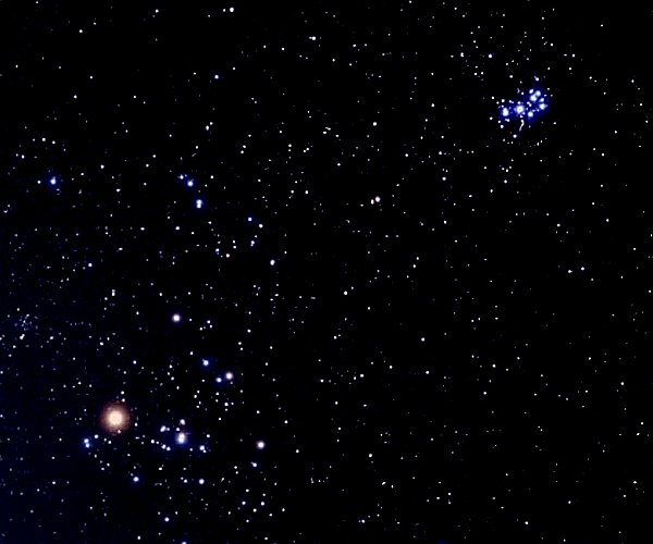 That in Taurus I see the linchpins of our astronomical distance scale: the Hyades and Pleiades cluster?